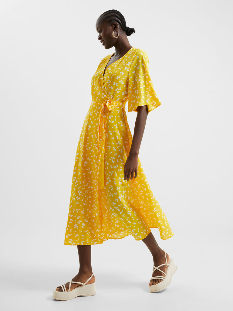 Wrap Angel Dress Sunshine Yellow | French Connection UK