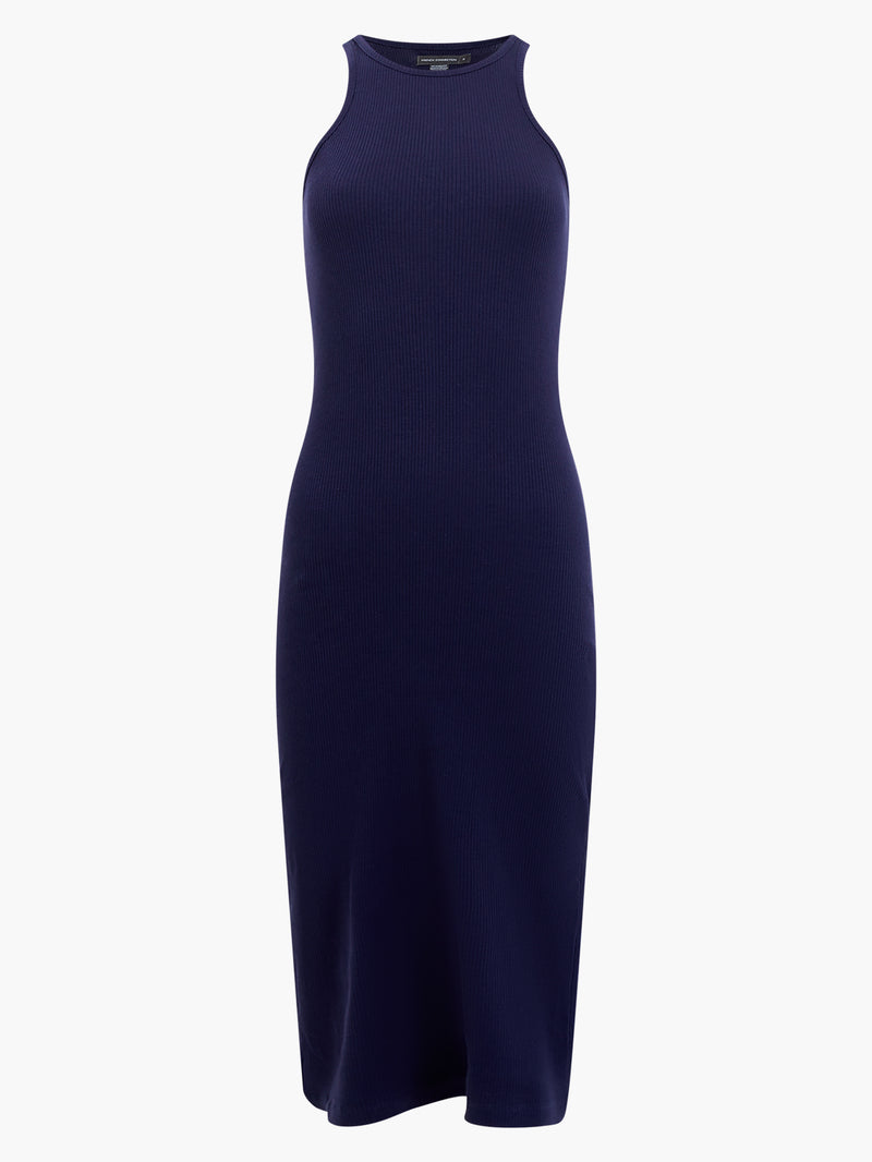 Racer Ribbed Dress Dark Navy | French Connection UK