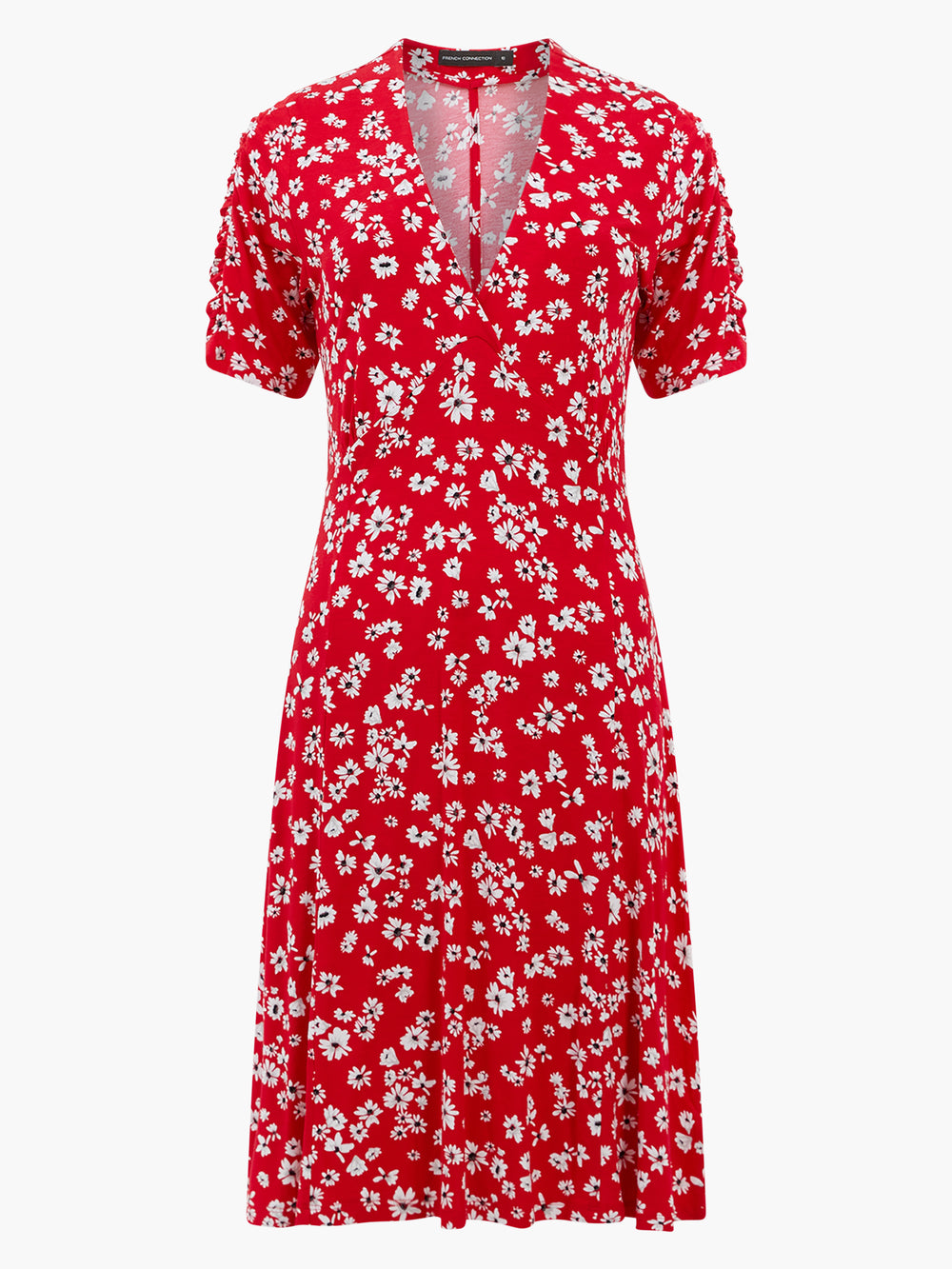 Floral VNeck Flippy Dress Poppy Red French Connection UK