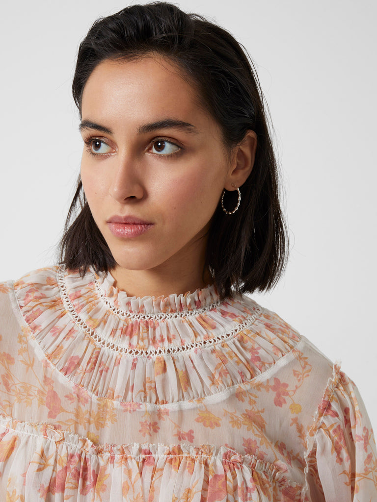 Diana Recycled Crinkle Long Sleeve Blouse | French Connection UK