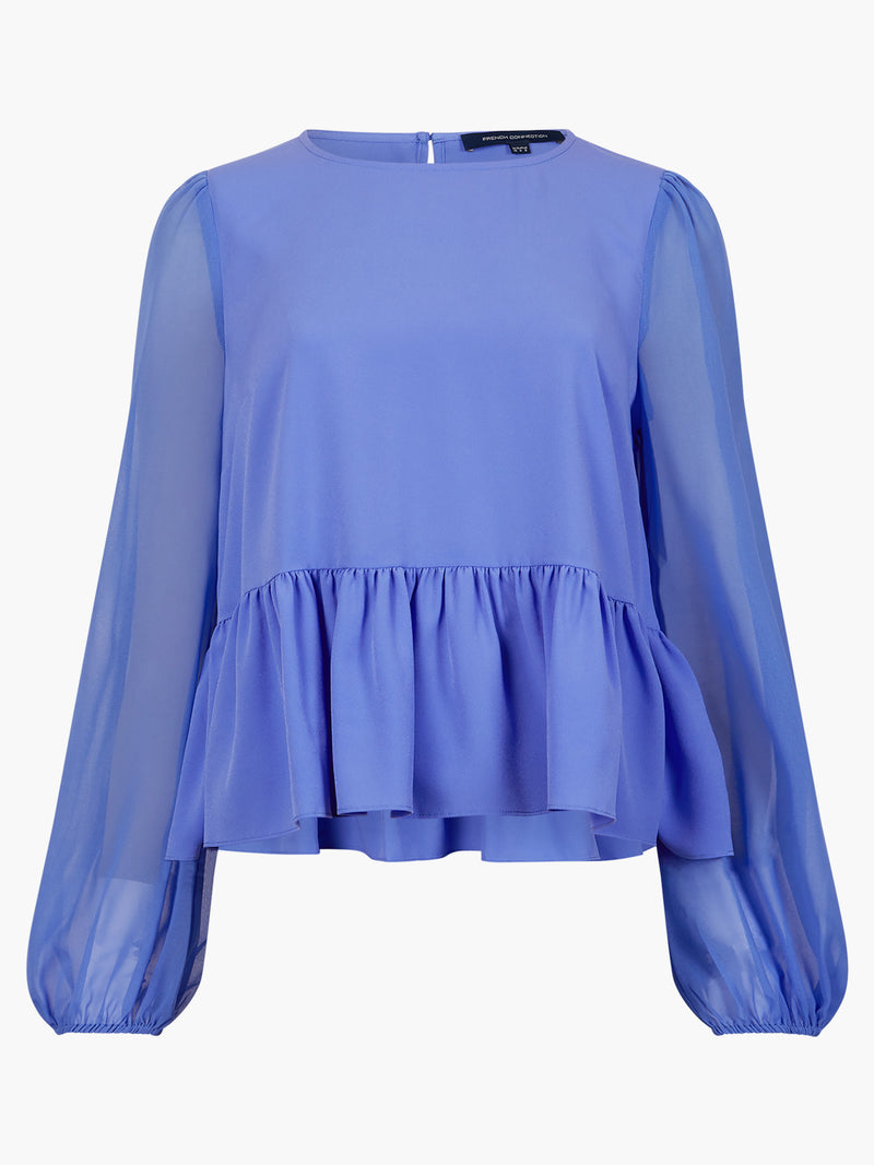 Long sleeve peplum clearance shirt