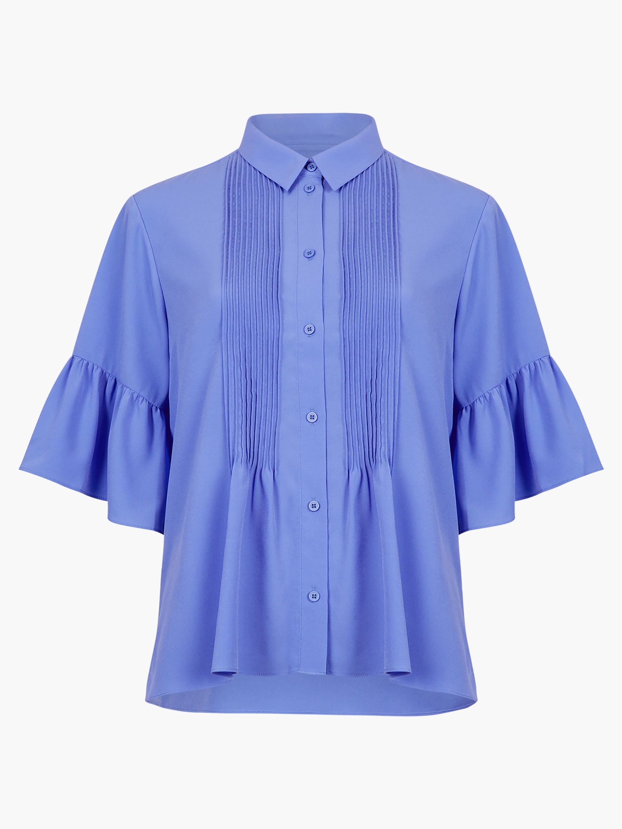 Crepe Light Pin Tuck Shirt Baja Blue | French Connection UK