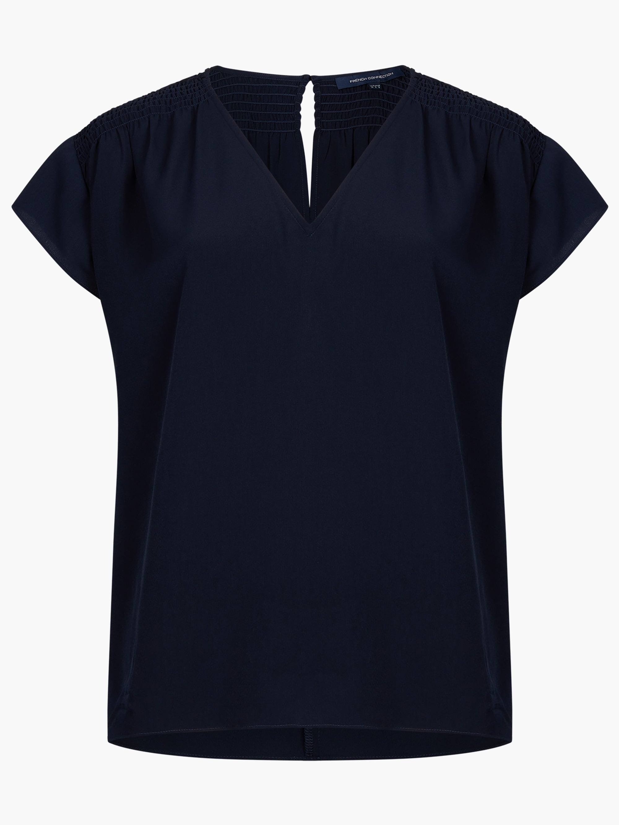 Crepe Light Smocked Shoulder V-Neck Top