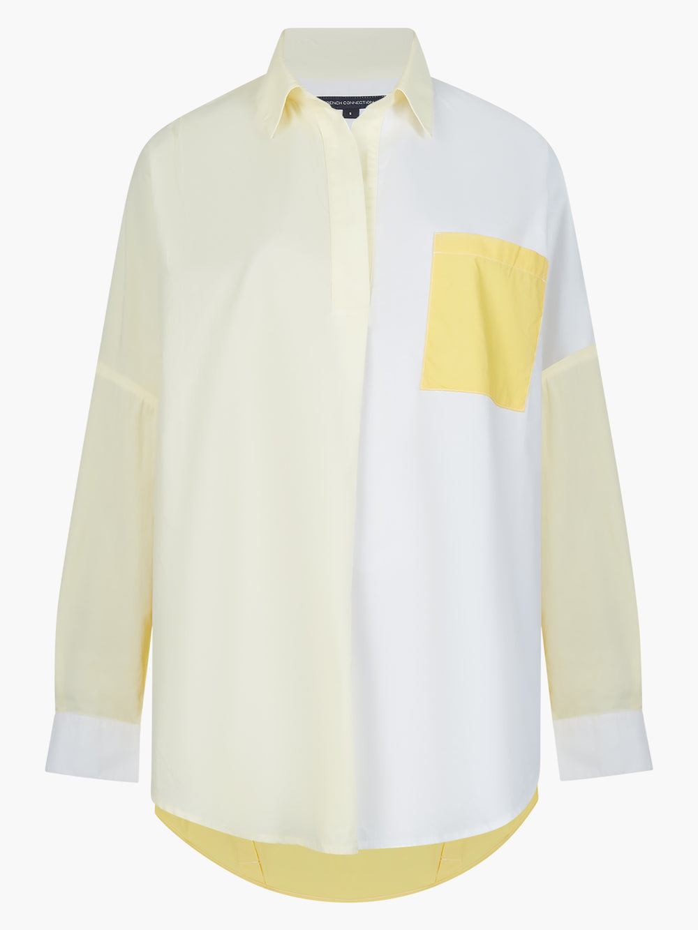 Rhodes Poplin Colour Block Popover Shirt Primrose Yellow   French