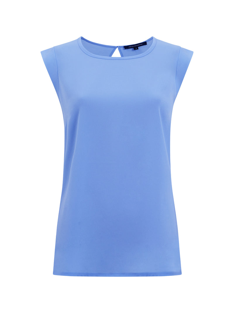 Crepe Light Cap Sleeve Top Placid Blue | French Connection UK