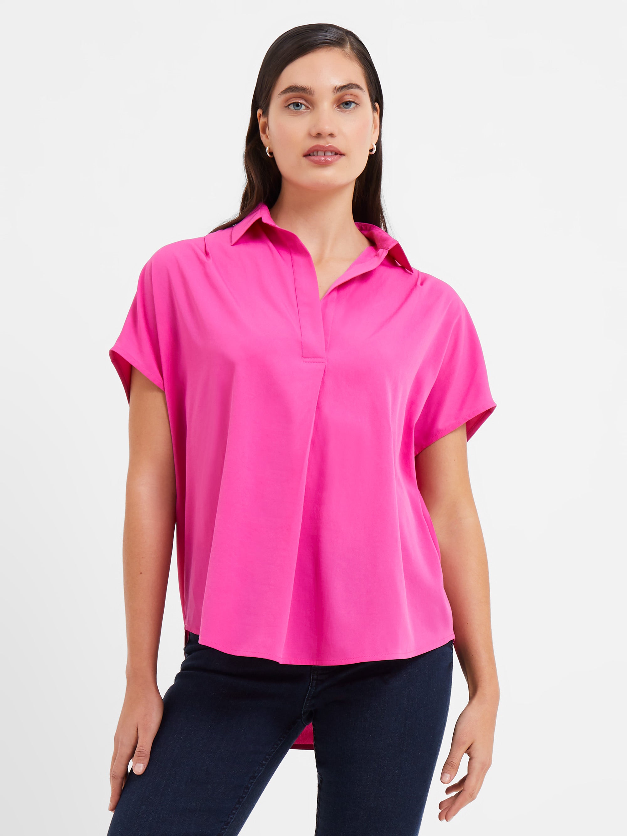 Cele Recycled Crepe Light Popover Shirt