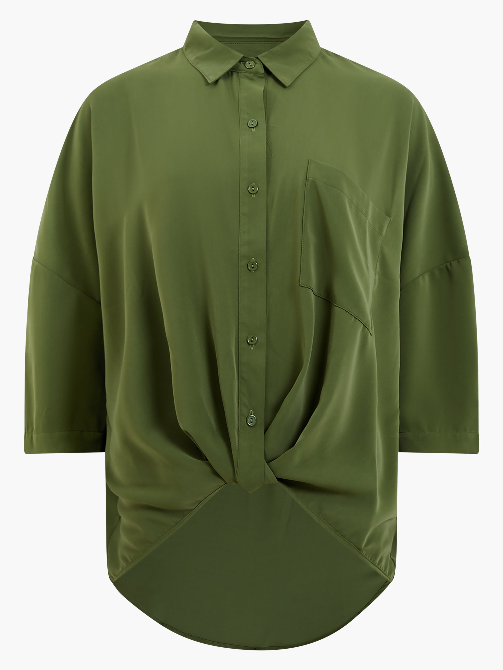 Roll Up Collar Plain Top