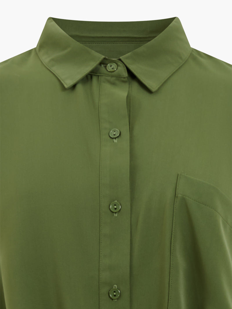 Roll Up Collar Plain Top