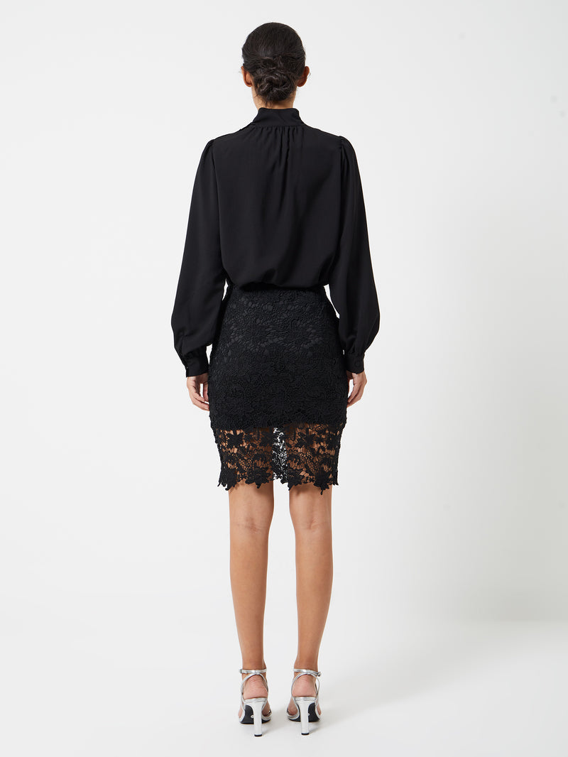 Black lace best sale knee length skirt