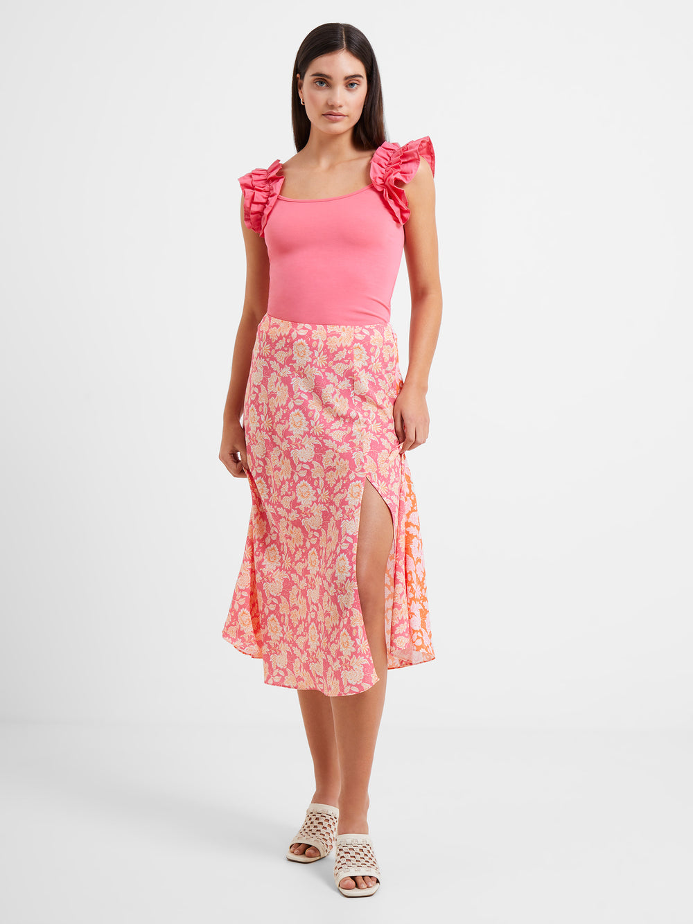 Midi sales slip skirt