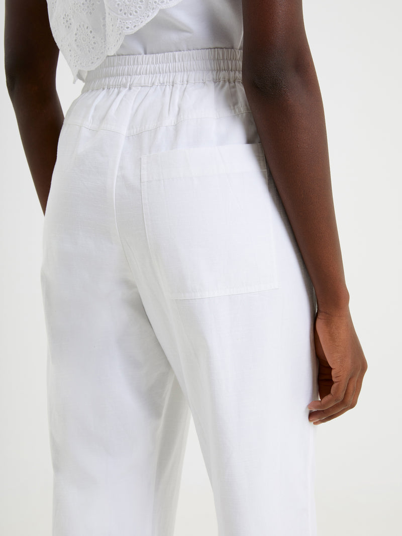 Alania Lyocell Blend Trouser Linen White | French Connection UK