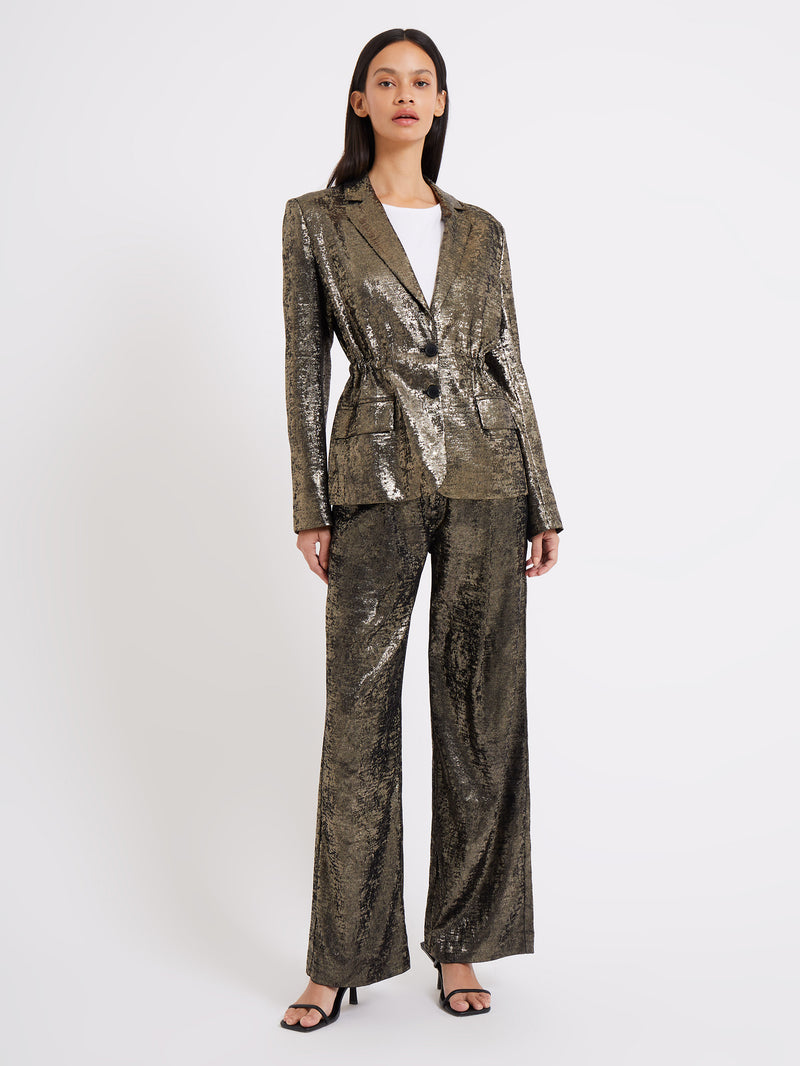 Alara Molten Metallic Suit Jacket Metallic French Connection UK