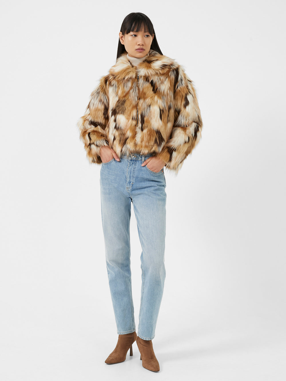 Fur coat sales with zip