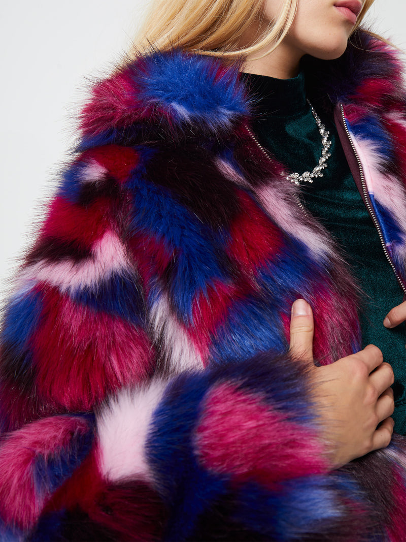 Faux fur discount jacket zip up