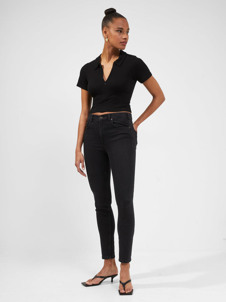 Paze Ribbed Jersey Top | French Connection UK