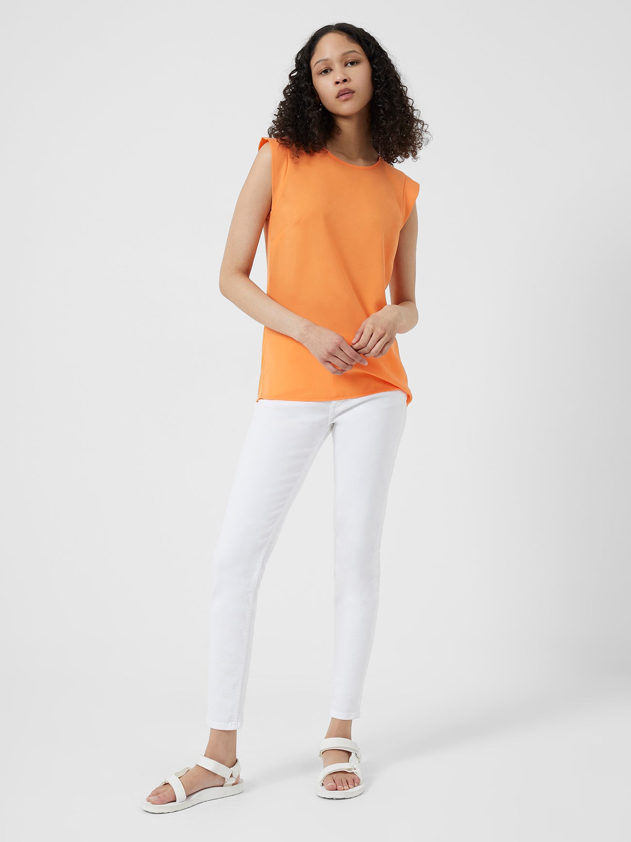 Crepe Light Capped Sleeve Top