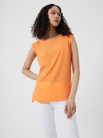 Crepe Light Capped Sleeve Top