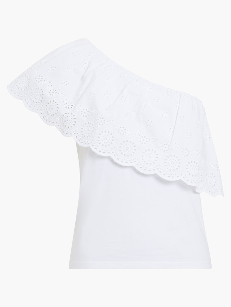 Rosana Broderie One Shoulder Top
