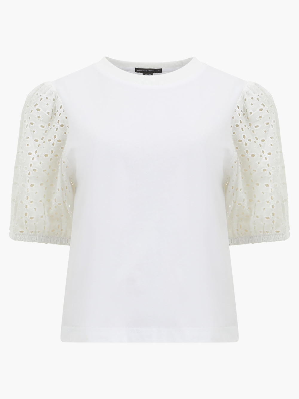 Anglaise Broderie Mix Sleeve Top White | French Connection UK