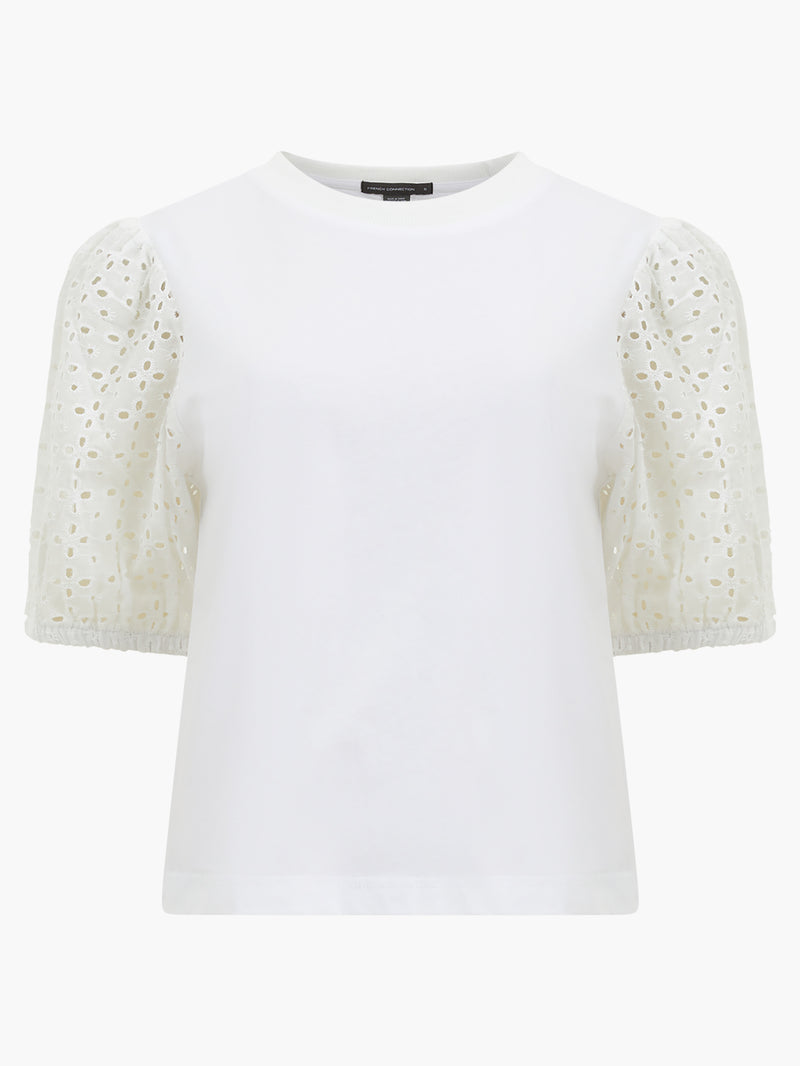Anglaise Broderie Mix Sleeve Top