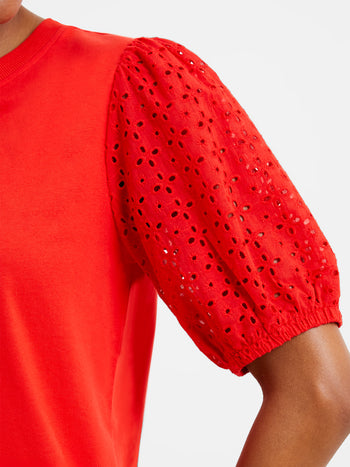 Anglaise Broderie Mix Sleeve Top