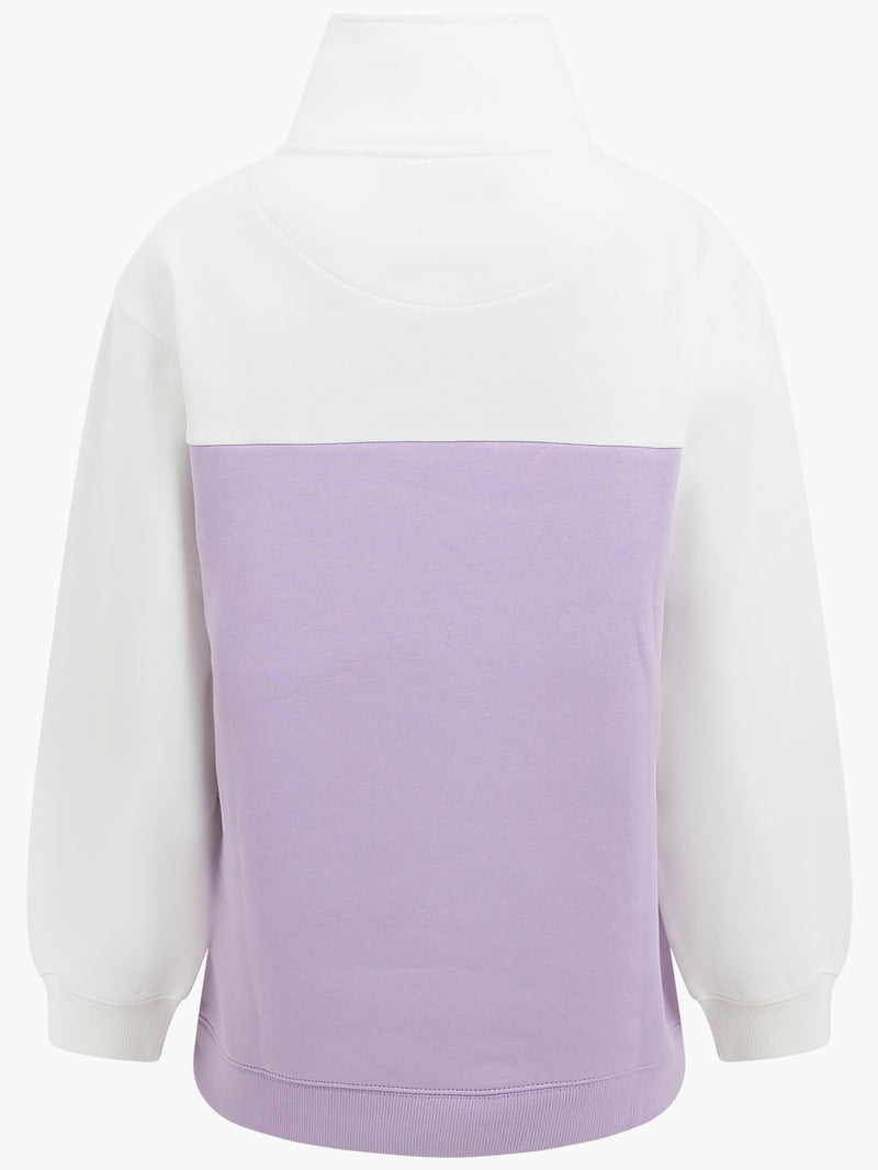 Pastel Colour Block Funnel Neck Sweatshirt Ecru/Washed Lilac | French  Connection UK