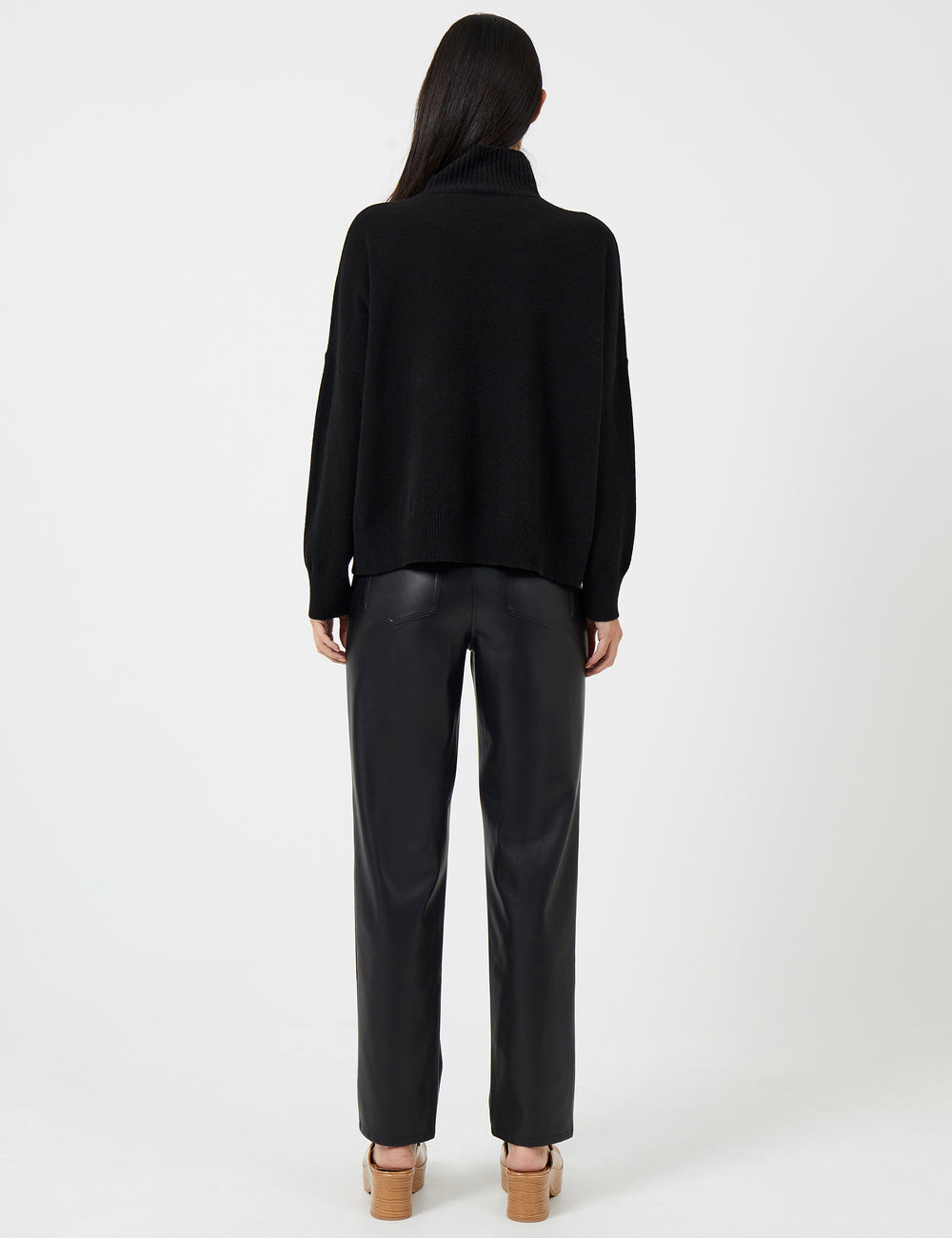Jeanie Vhari Recycled Roll Neck Jumper Black | French Connection UK