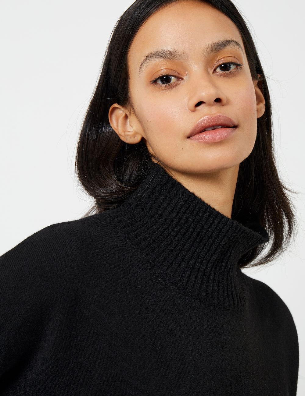Jeanie Vhari Recycled Roll Neck Jumper Black | French Connection UK