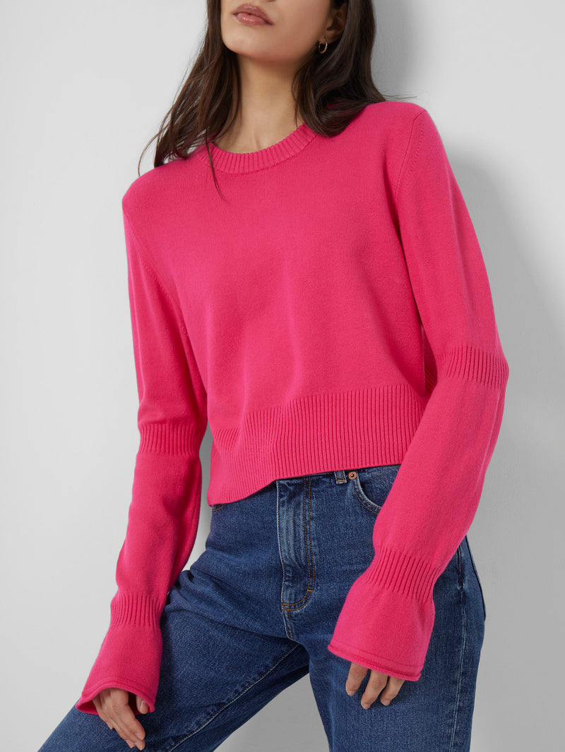 Lisa Knit Crew Neck Jumper Fuchsia French Connection UK