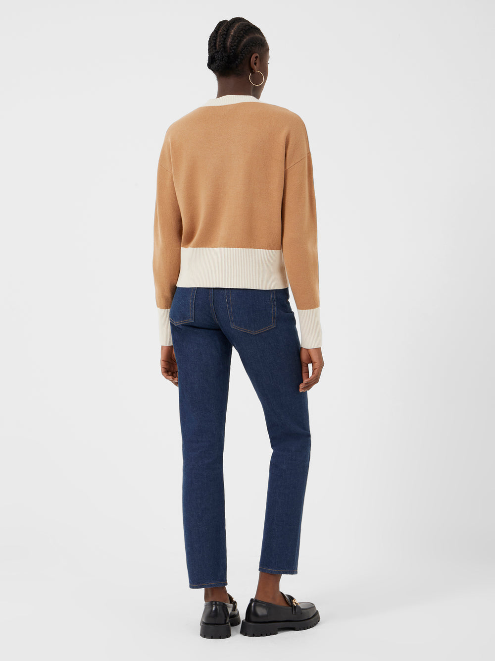 Lisa Colour Block Cardigan Camel/Classic Cream | French Connection UK