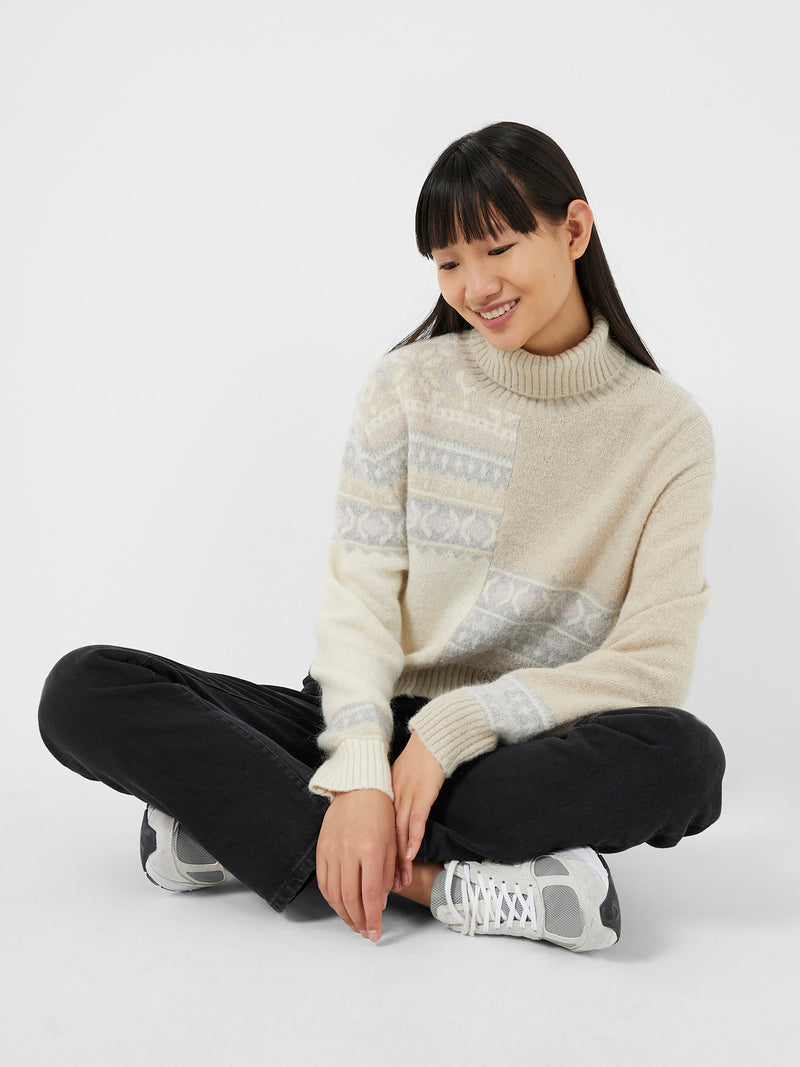 Colour block hotsell roll neck jumper