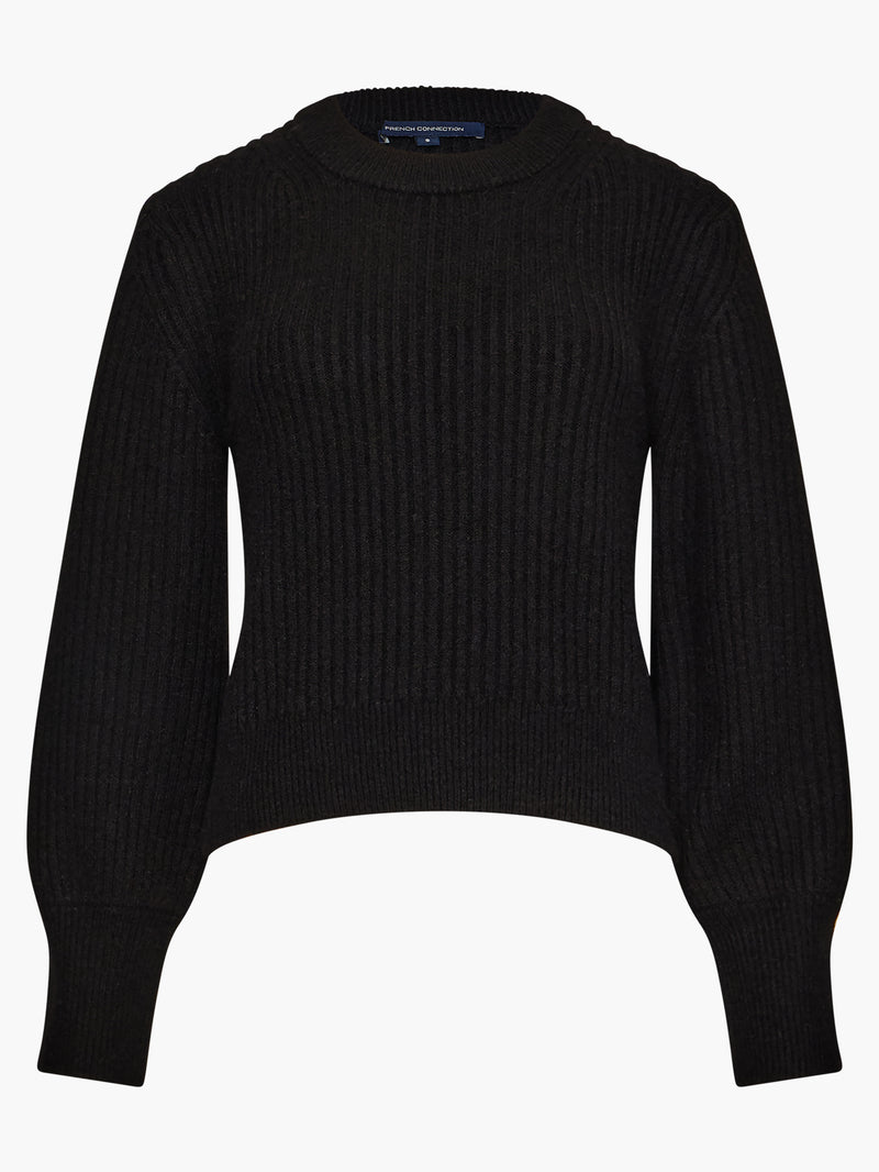 Vhari Knit Rib Crew Neck Sweater Black | French Connection UK