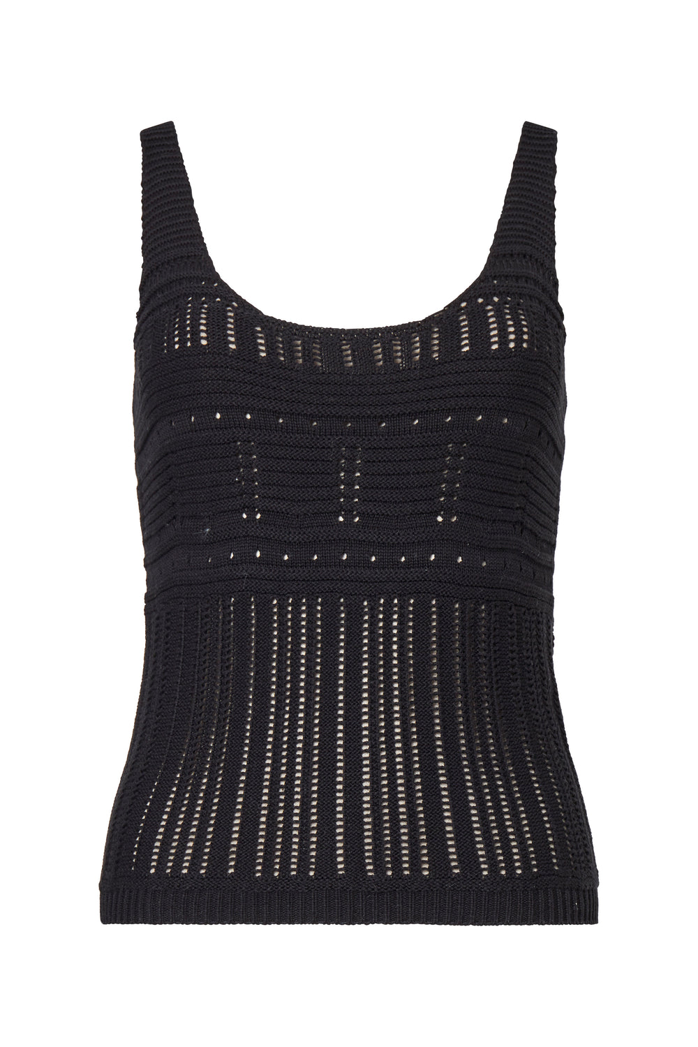 Nellis Cotton Crochet Knit Vest Black | French Connection UK