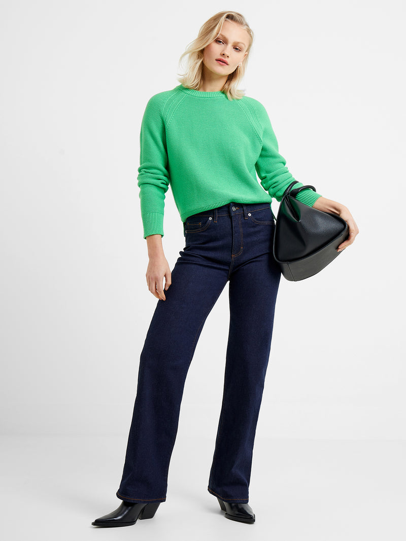 Lily Mozart Crew Neck Jumper Poise Green | French Connection UK