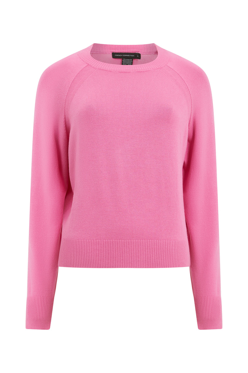 Core Double Raglan Crew Neck Jumper Rose Pink | French Connection UK
