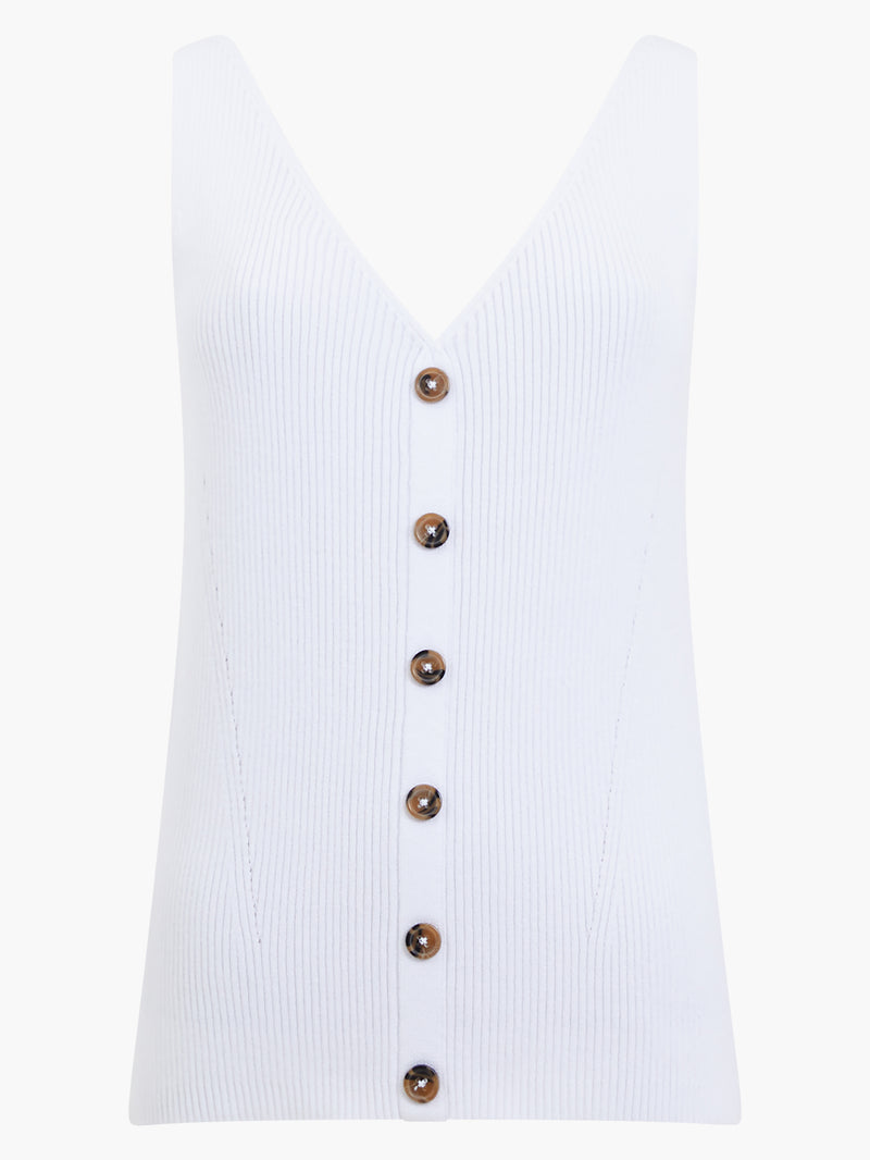 Ribbed Button Through Vest
