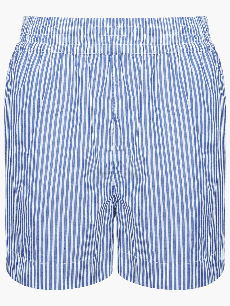 Rhodes Poplin Stripe Shorts Linen White/Marine | French Connection UK