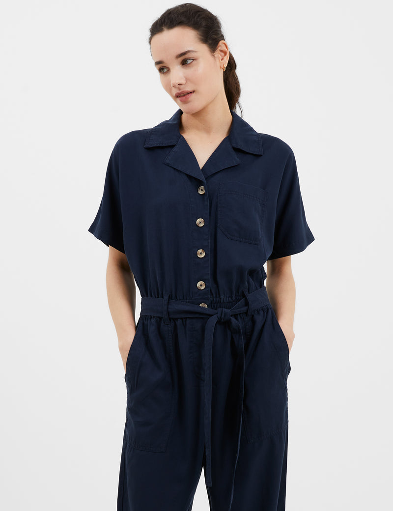 Elkie Twill Boiler Suit Marine | French Connection UK