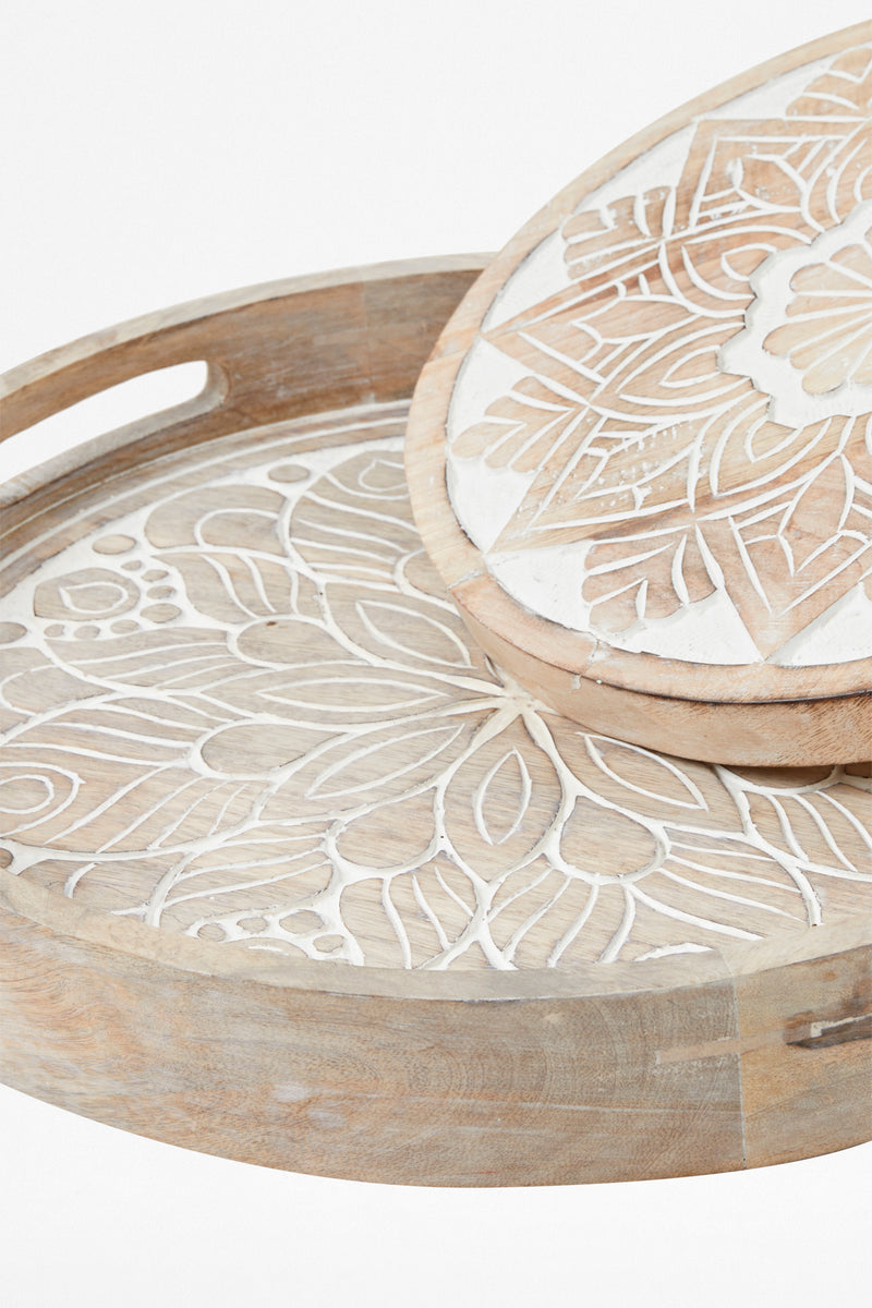 sun dance wooden tray natural