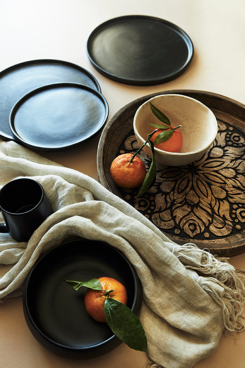Shadow Carved Wooden Tray