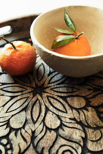 Shadow Carved Wooden Tray
