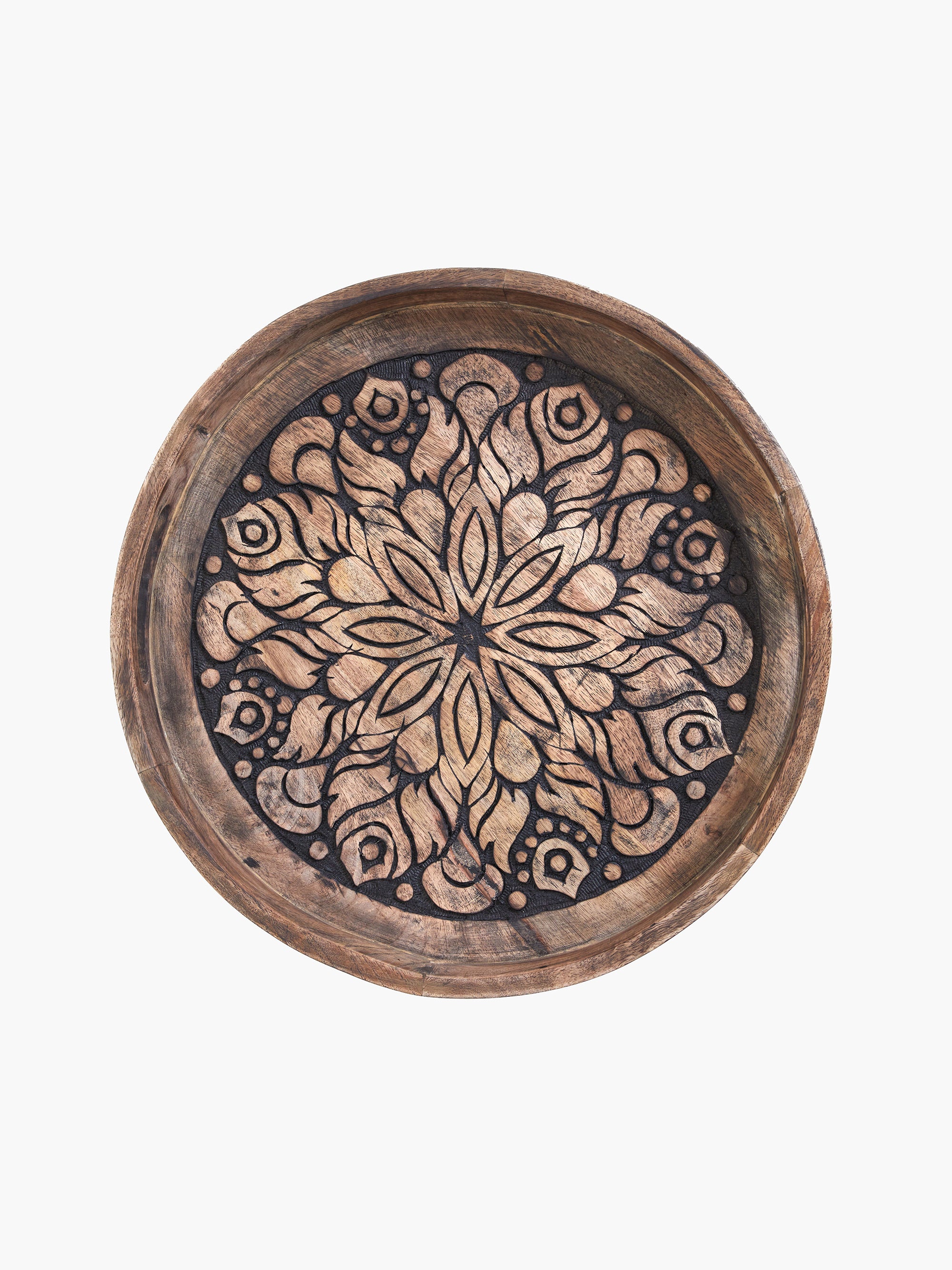 Shadow Carved Wooden Tray