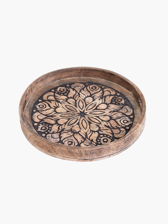 Shadow Carved Wooden Tray