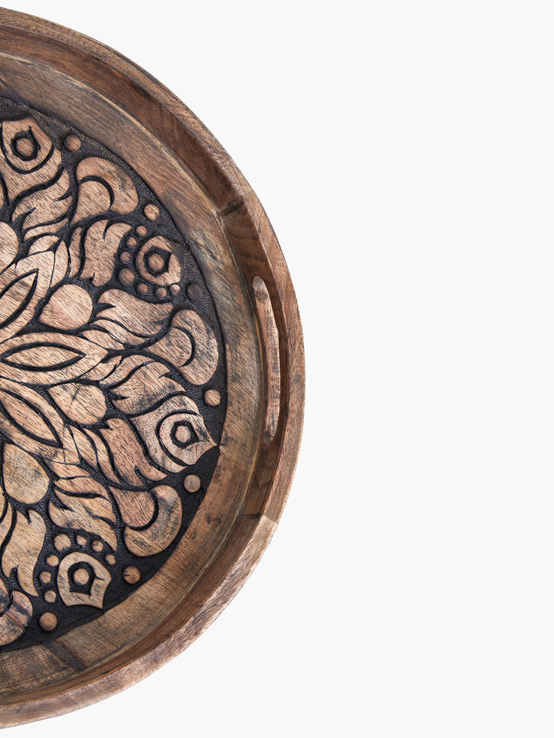 Shadow Carved Wooden Tray