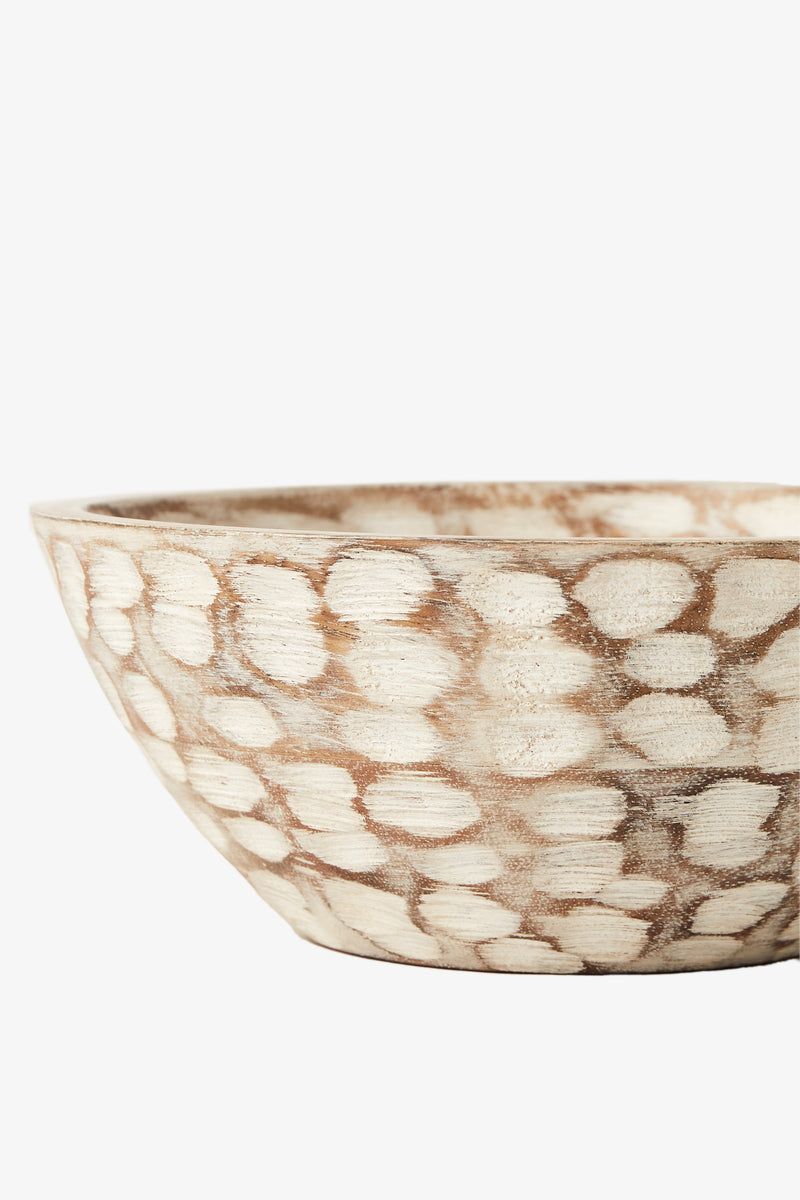 white lily wooden bowl white