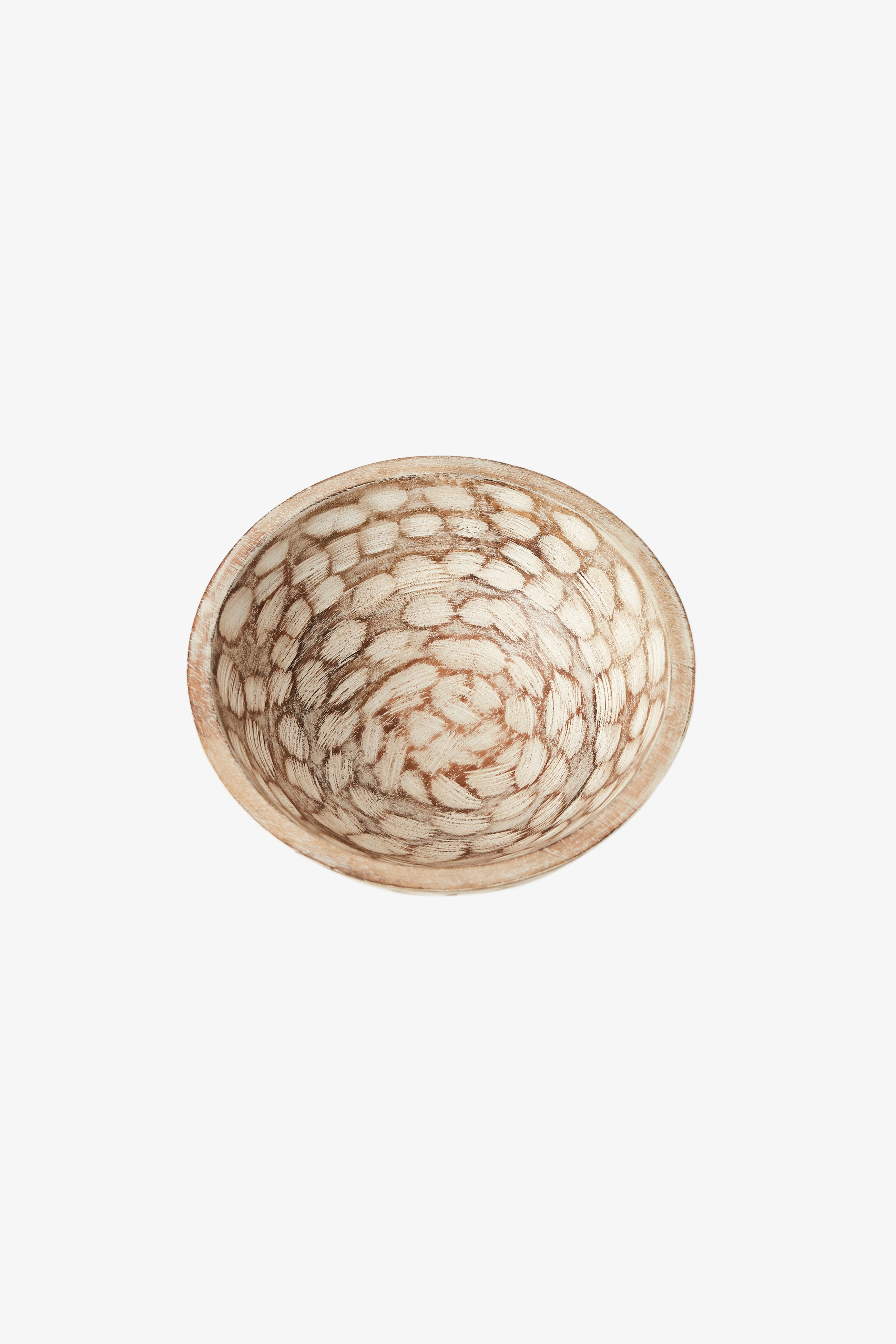 white lily wooden bowl white