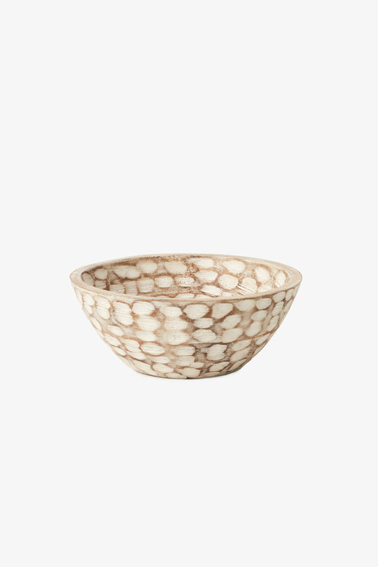 White Lily Wooden Bowl