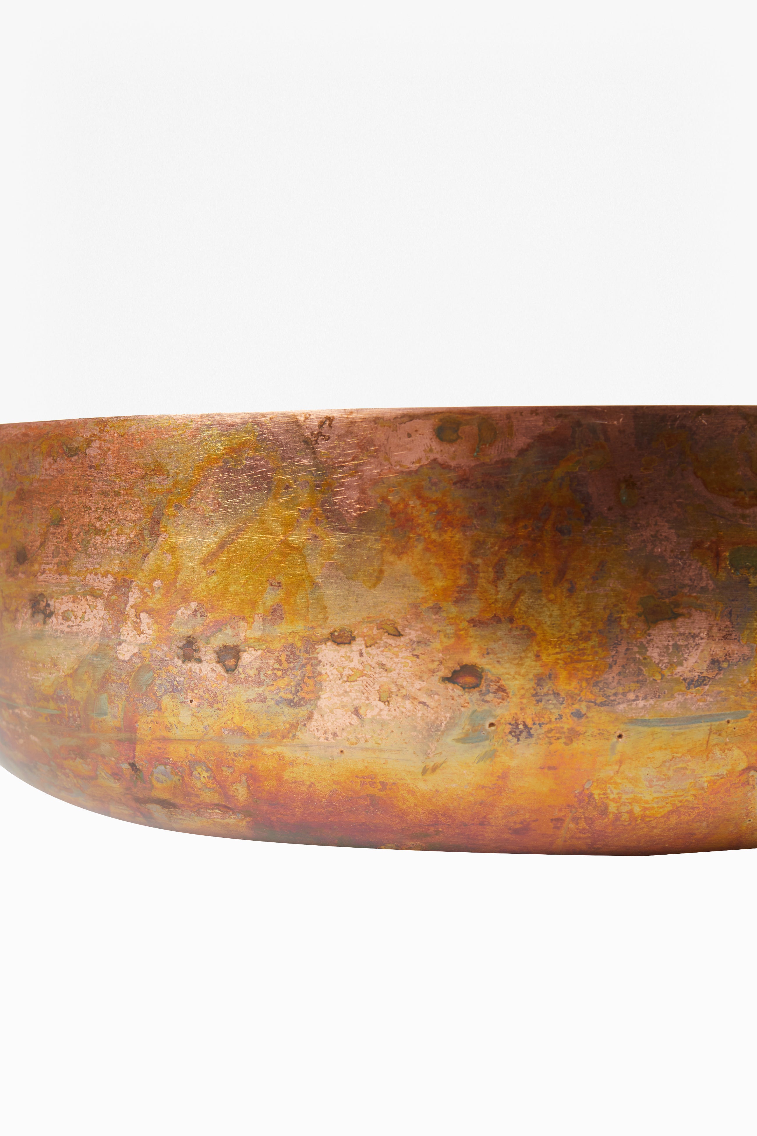 large molten copper bowl copper
