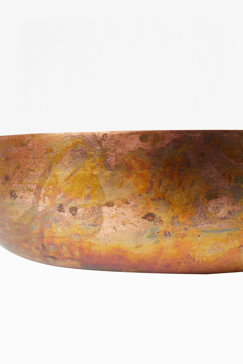 large molten copper bowl copper