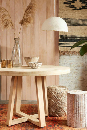 White Lily Wooden Bowl